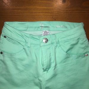 Teal skinny jeans